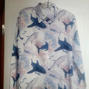 Beautiful Women's Blouse With Ocean Theme Print-XL